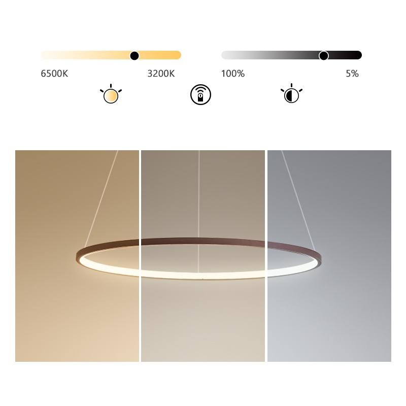 Modern Circular LED Chandelier with Stepless Dimming