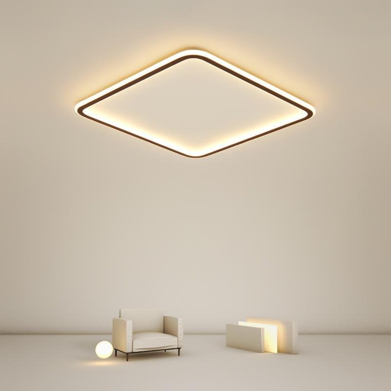 Square Modern Flush Mount Ceiling Light with Remote Control