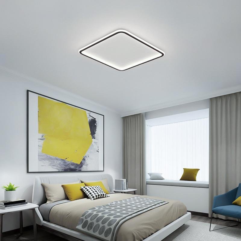 Square Modern Flush Mount Ceiling Light with Remote Control
