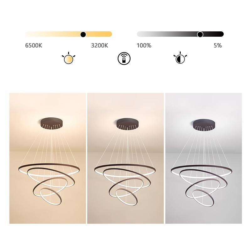 Modern Multi-Tier LED Chandelier with Remote Control