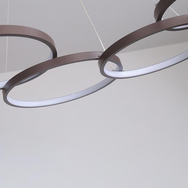 Three Ring Modern Chandelier with Dimmable LED & Remote Control
