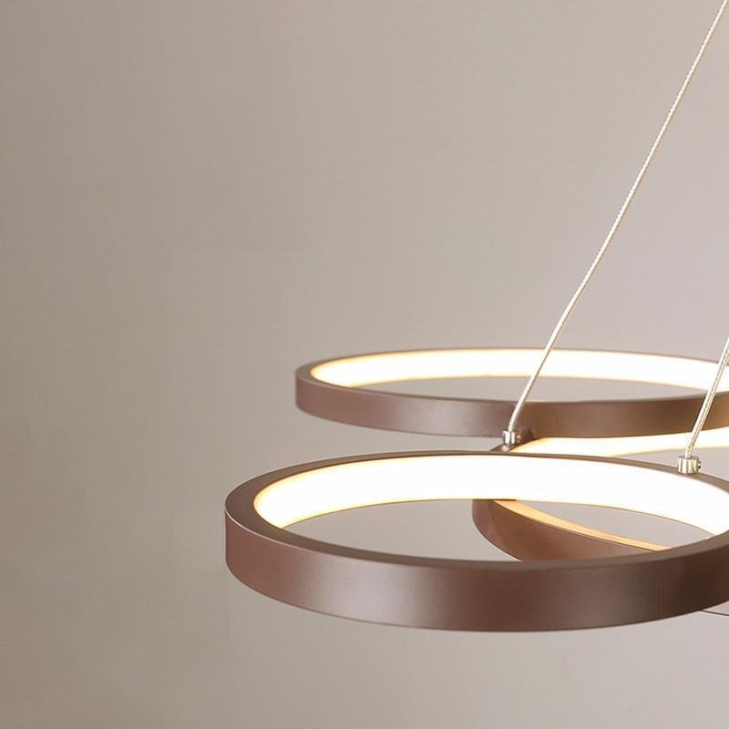 Three Ring Modern Chandelier with Dimmable LED & Remote Control
