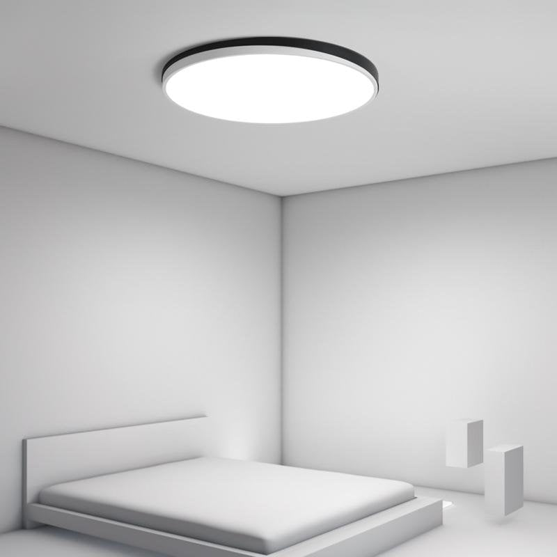 Modern Circle Flush Mount LED Ceiling Light - Metal & PMMA