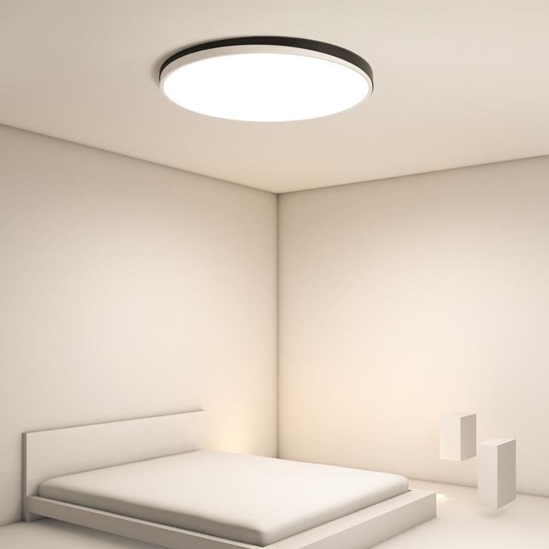 Modern Circle Flush Mount LED Ceiling Light - Metal & PMMA