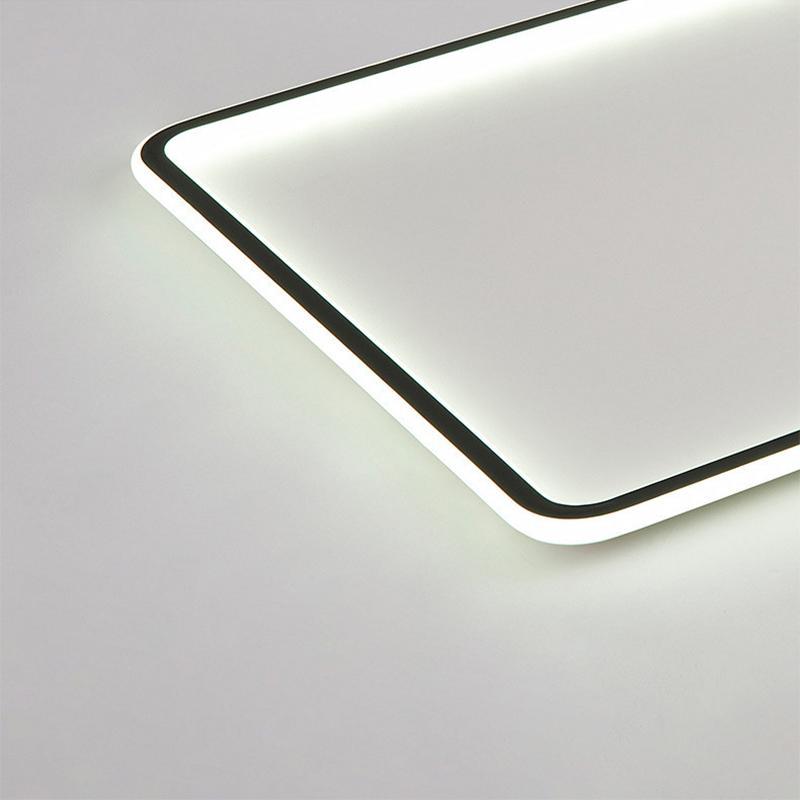 Modern Rectangular Flush Mount LED Ceiling Light with Remote Control