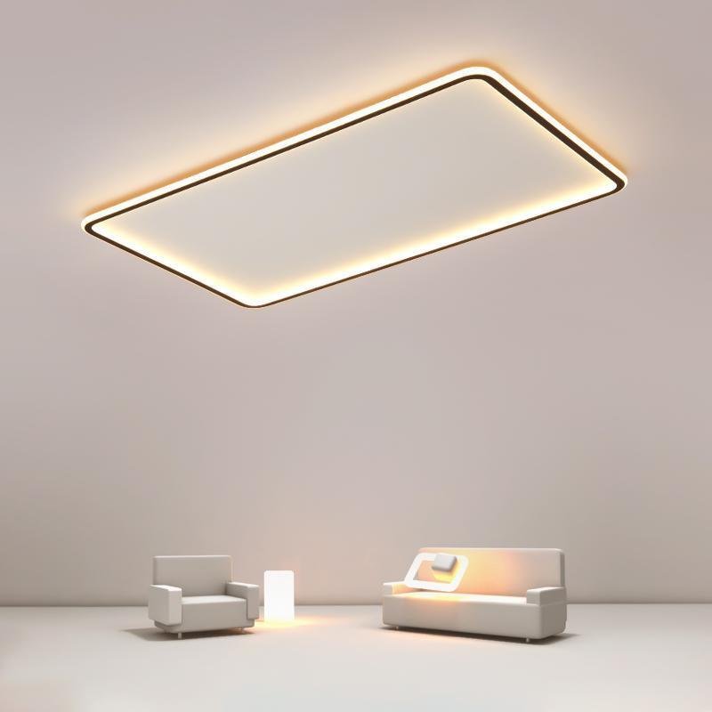 Modern Rectangular Flush Mount LED Ceiling Light with Remote Control