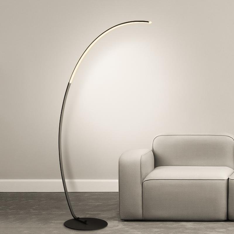 Modern LED Arc Floor Lamp with Dimmable Remote Control