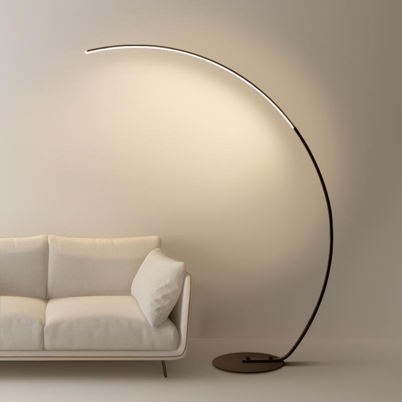 Modern LED Arc Floor Lamp with Dimmable Remote Control