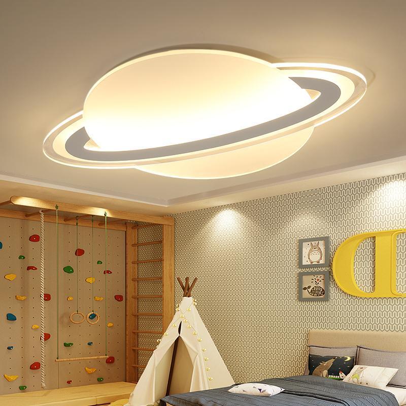 Modern Planet LED Flush Mount Ceiling Light with Remote Control