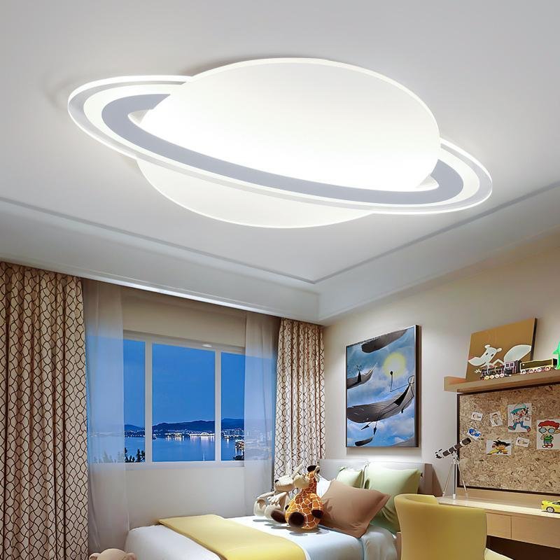 Modern Planet LED Flush Mount Ceiling Light with Remote Control