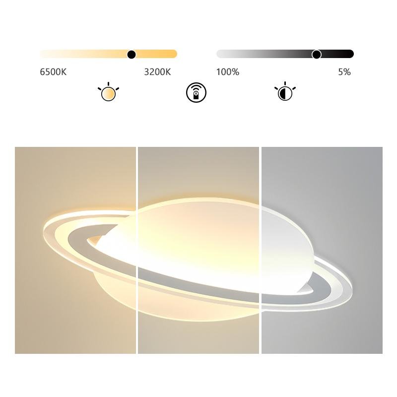 Modern Planet LED Flush Mount Ceiling Light with Remote Control