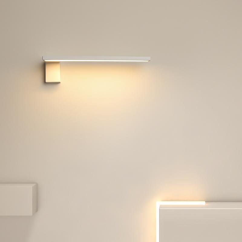 Modern L-Shaped LED Wall Sconce - Black & White Aluminum