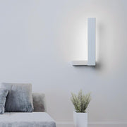 Modern L-Shaped LED Wall Sconce - Black & White Aluminum