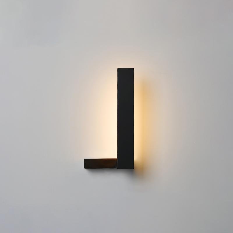 Modern L-Shaped LED Wall Sconce - Black & White Aluminum