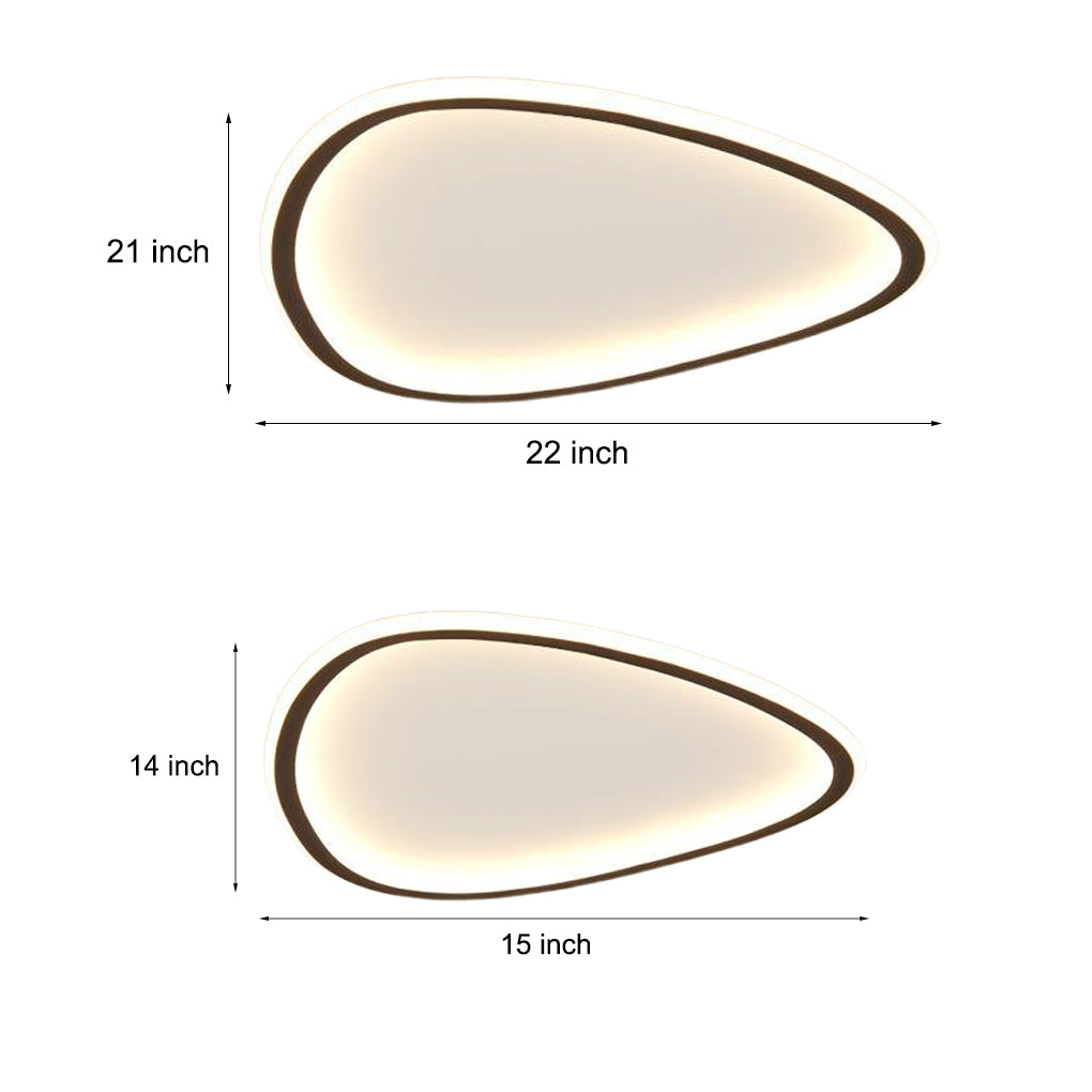 Abstract Black Flush Mount LED Ceiling Light with Remote Dimming