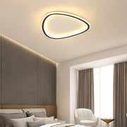 Abstract Black Flush Mount LED Ceiling Light with Remote Dimming