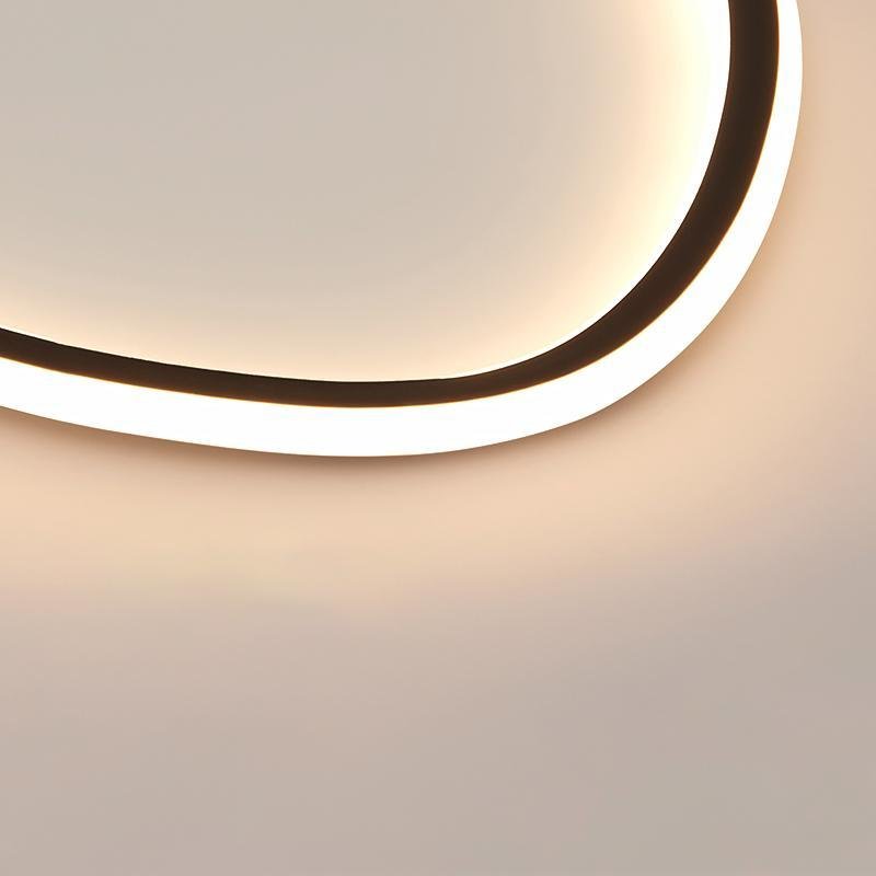 Abstract Black Flush Mount LED Ceiling Light with Remote Dimming