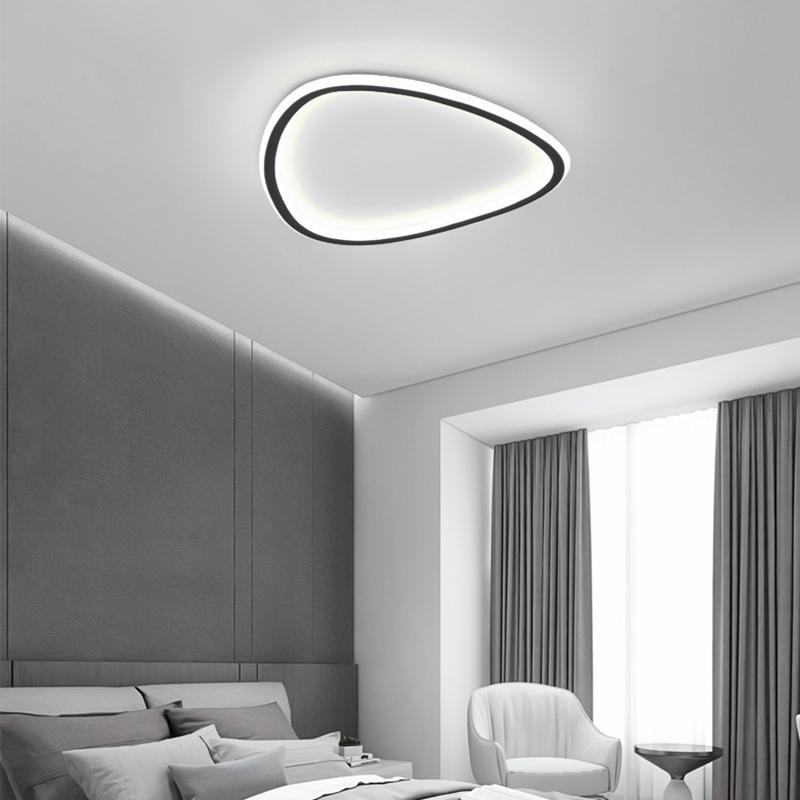 Abstract Black Flush Mount LED Ceiling Light with Remote Dimming