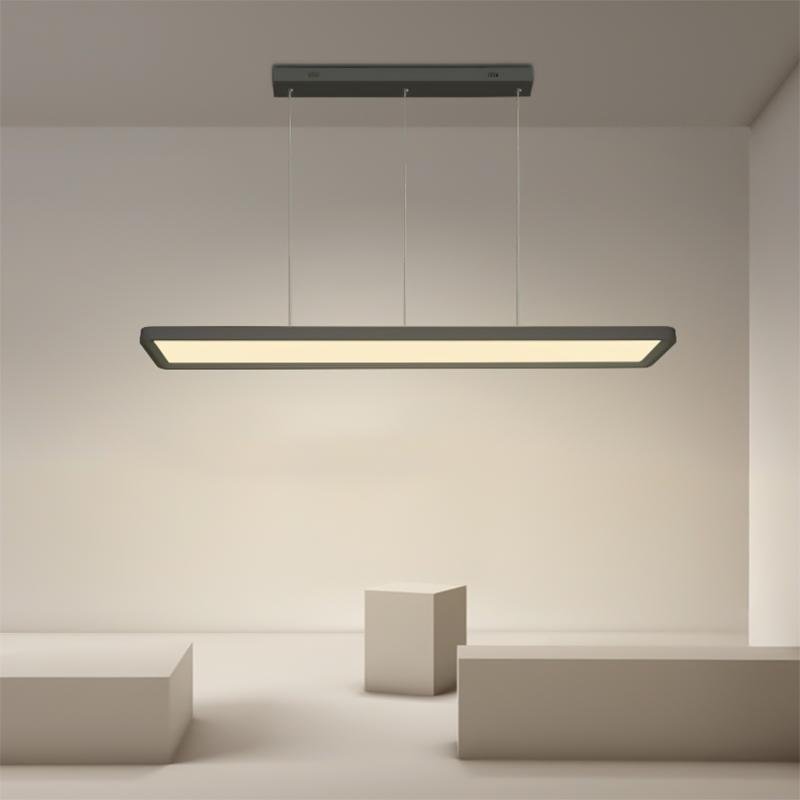 Modern Rectangular Chandelier with Integrated LED for Dining Room