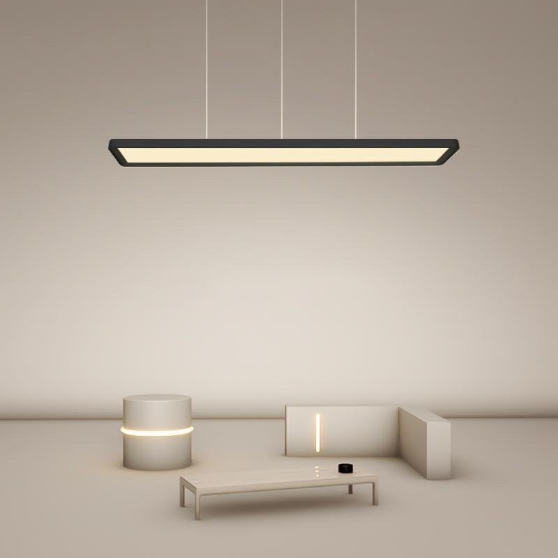 Modern Rectangular Chandelier with Integrated LED for Dining Room