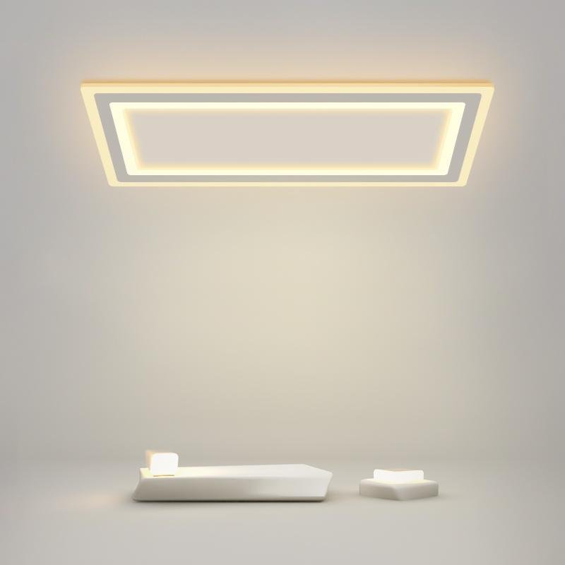 Modern Square Flush Mount LED Ceiling Light with Remote Dimming