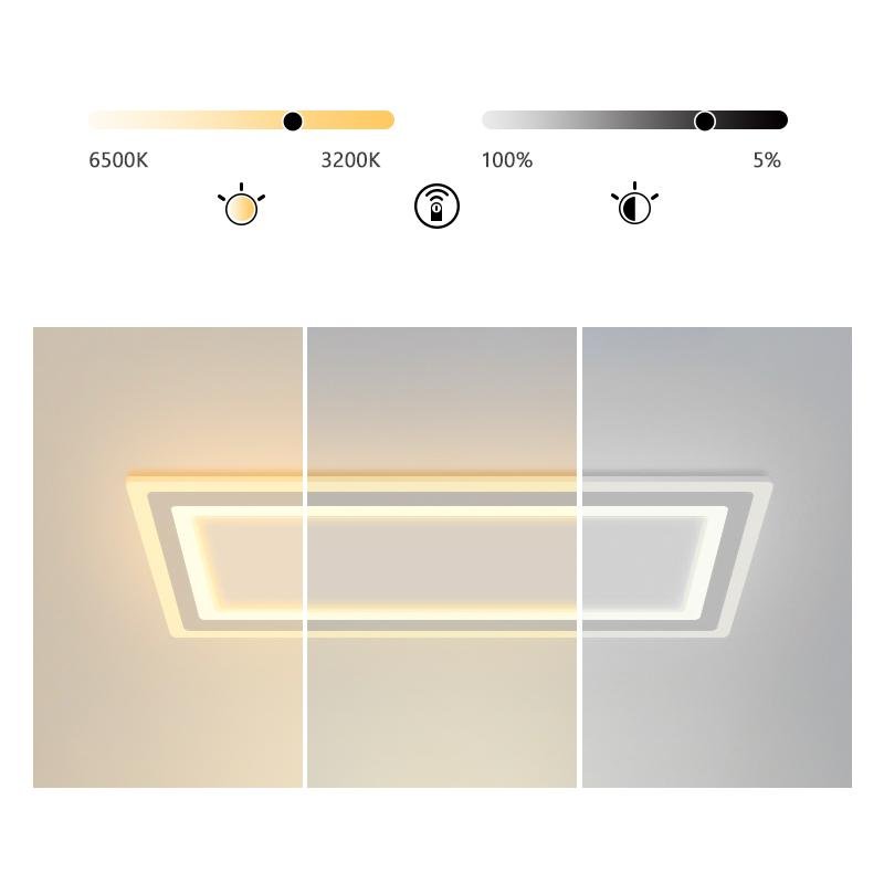 Modern Square Flush Mount LED Ceiling Light with Remote Dimming