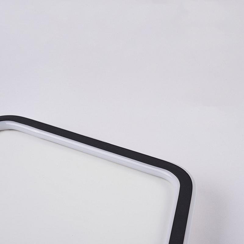 Modern Hexagon Flush Mount Ceiling Light Black Iron PMMA Shade