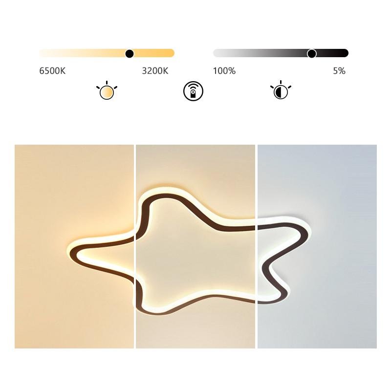 Starfish Flush Mount Ceiling Light - Dimmable LED Black Iron PMMA