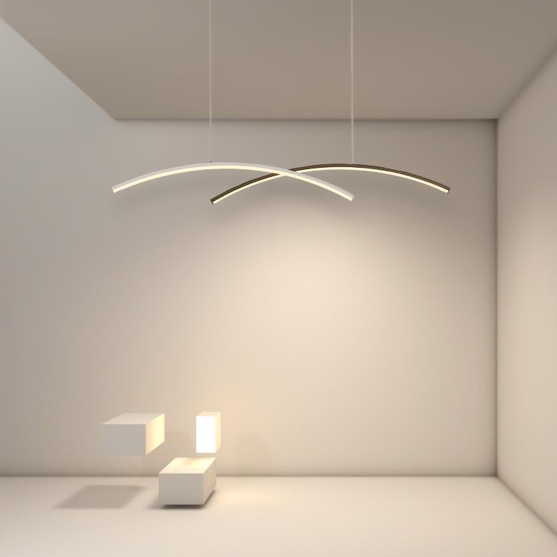 Arc-Shaped Aluminum Acrylic LED Pendant Light Set - Modern Ceiling