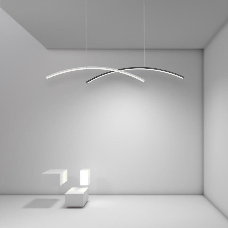 Arc-Shaped Aluminum Acrylic LED Pendant Light Set - Modern Ceiling