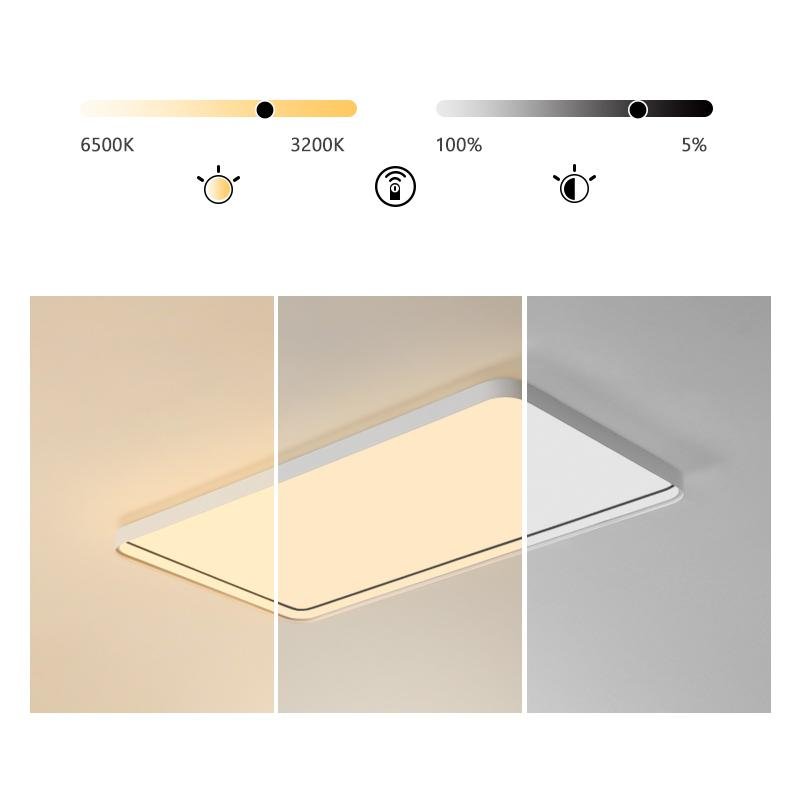 35" Rectangular LED Flush Mount Ceiling Light - Modern Aluminum