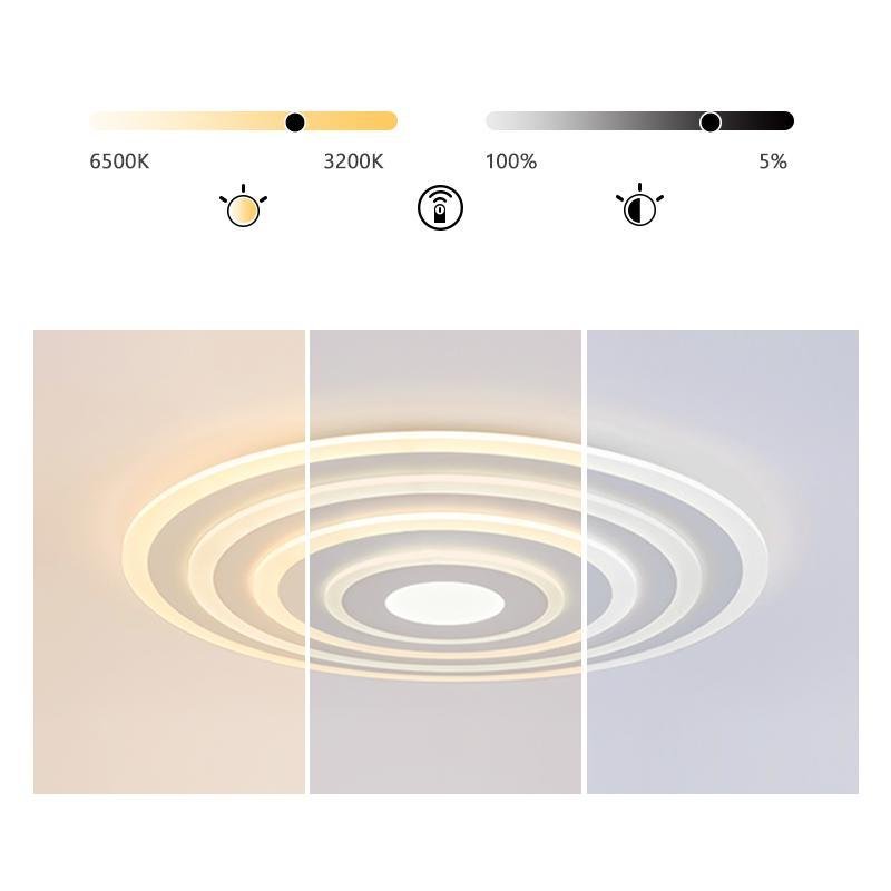 Concentric Circles Flush Mount LED Ceiling Light - Dimmable