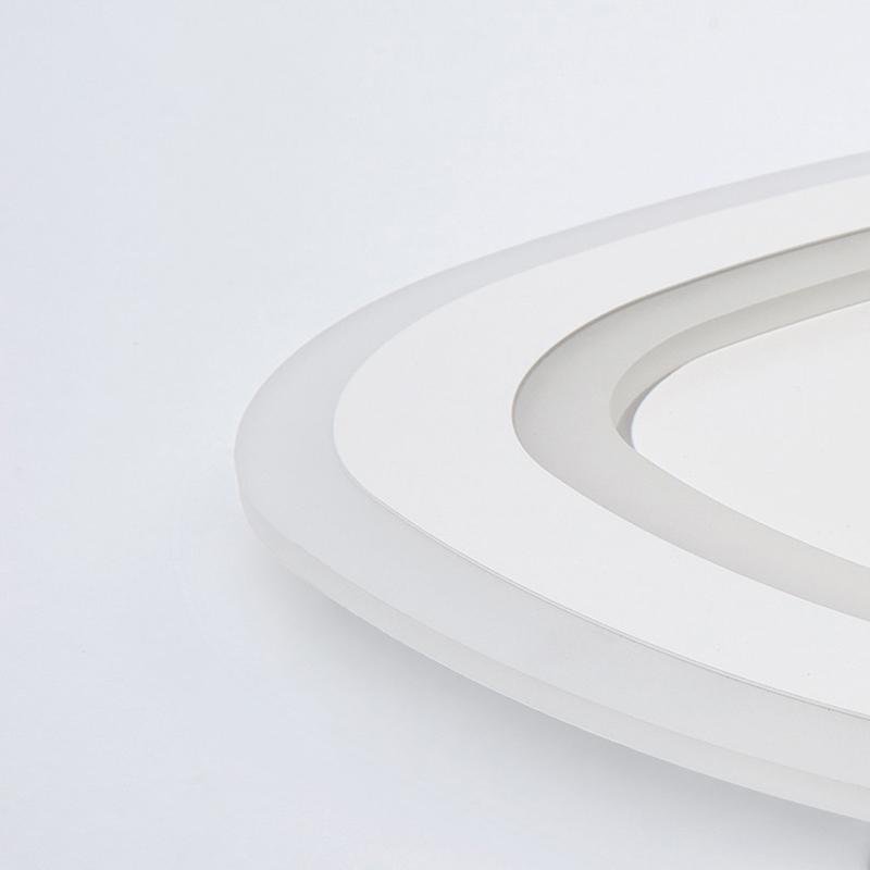 Modern Triangle Flush Mount LED Ceiling Light White Iron PMMA