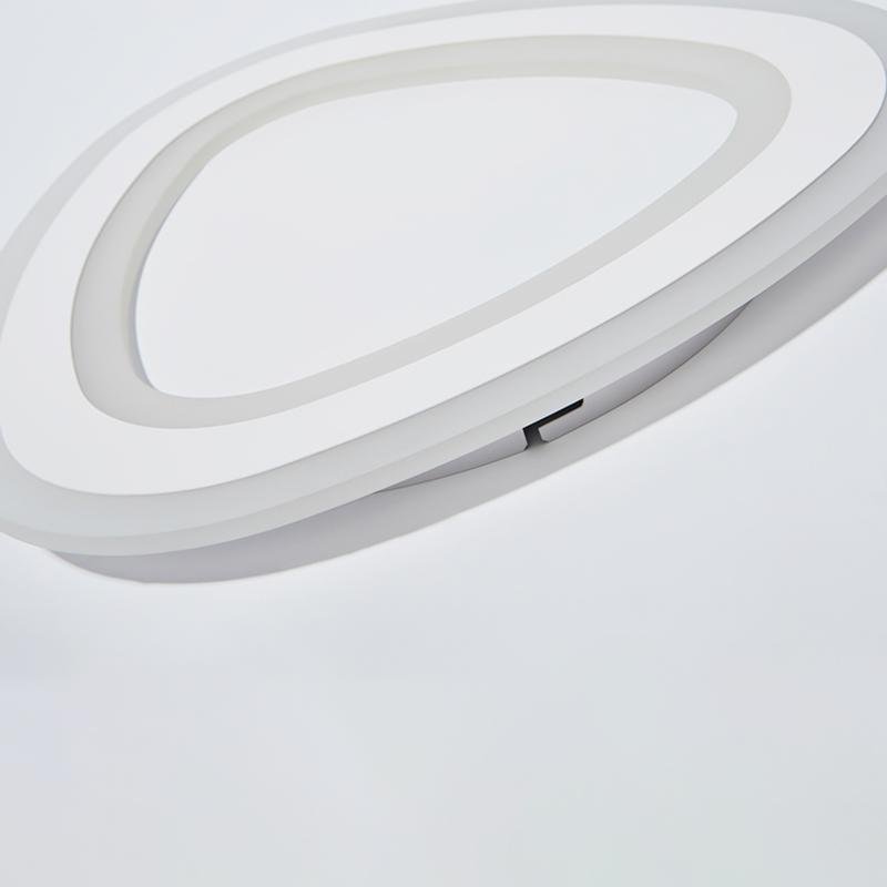 Modern Triangle Flush Mount LED Ceiling Light White Iron PMMA