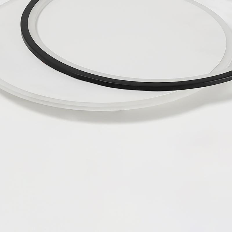 Modern Overlapped Round Flush Mount Ceiling Light White Black