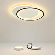 Modern Overlapped Round Flush Mount Ceiling Light White Black