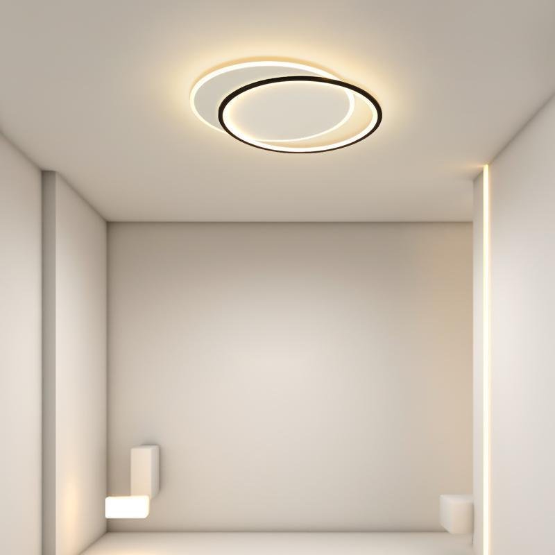 Modern Overlapped Round Flush Mount Ceiling Light White Black