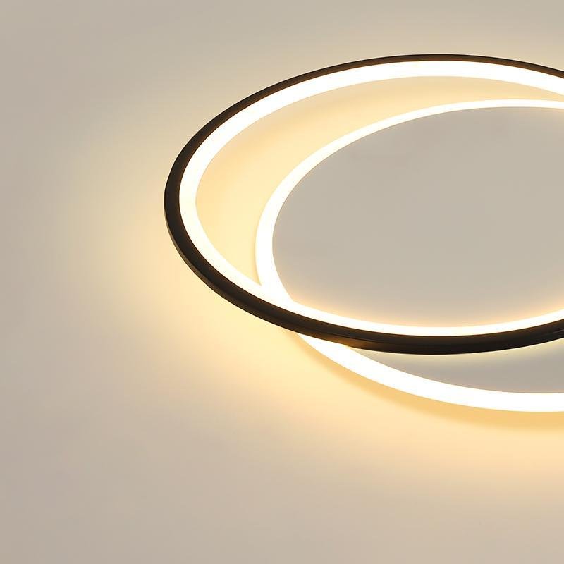 Modern Overlapped Round Flush Mount Ceiling Light White Black