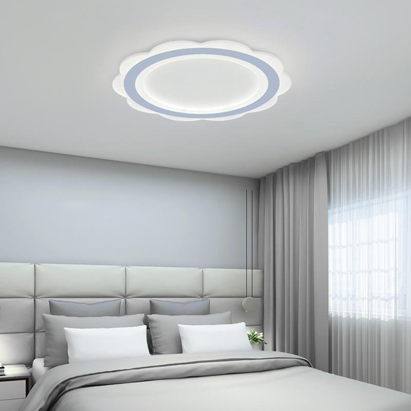 Modern Round Flush Mount LED Ceiling Light - Iron & PMMA
