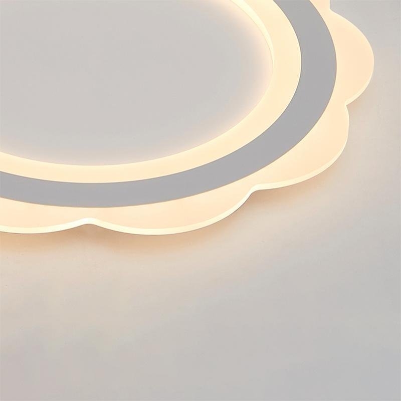 Modern Round Flush Mount LED Ceiling Light - Iron & PMMA