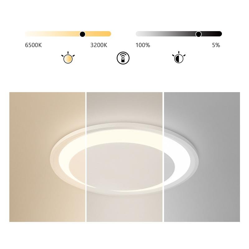 Modern Round White Flush Mount LED Ceiling Light 12" 16"