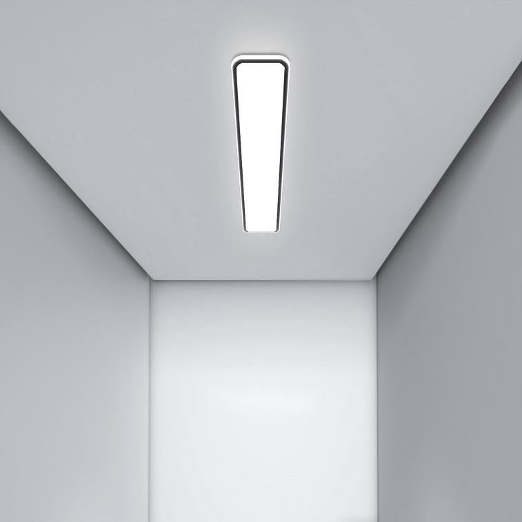 Modern Rectangular Flush Mount Ceiling Light - Black Aluminum
