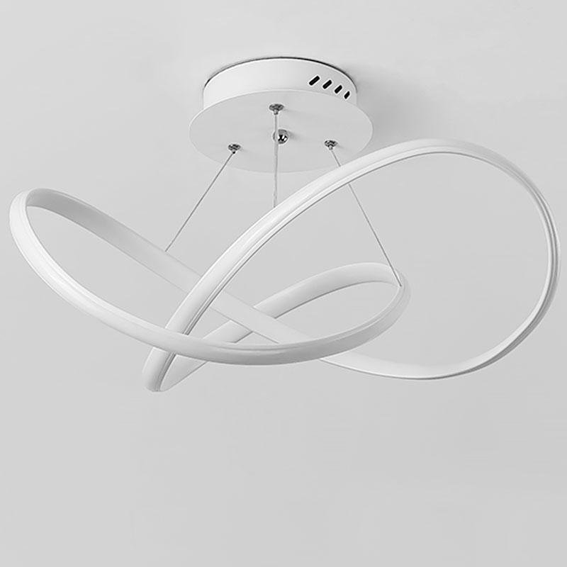 White Dimmable LED Flush Mount Ceiling Light with Geometric Design