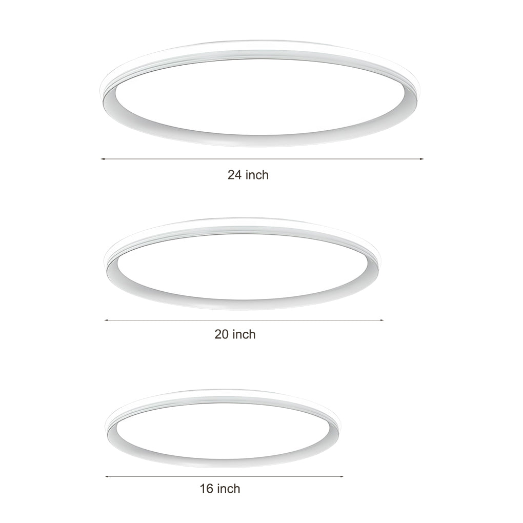 24'' Ultra Thin Modern Dimmable LED Flush Mount Ceiling Light