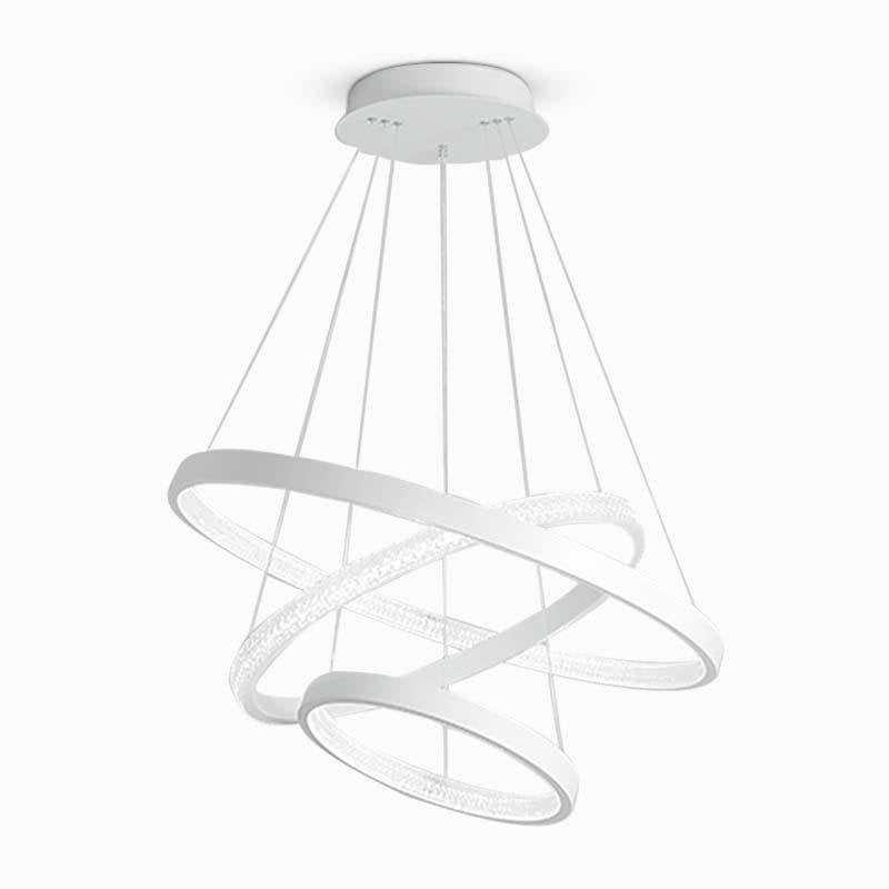 Modern 3-Ring LED Chandelier - Acrylic & Aluminum Ceiling Light