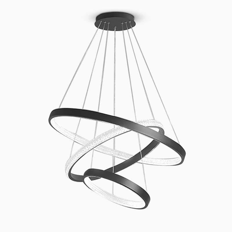 Modern 3-Ring LED Chandelier - Acrylic & Aluminum Ceiling Light