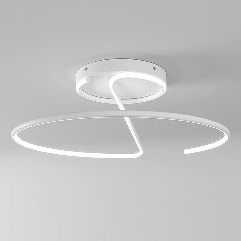 16" Modern LED Semi Flush Mount Ceiling Light - Aluminum & Acrylic