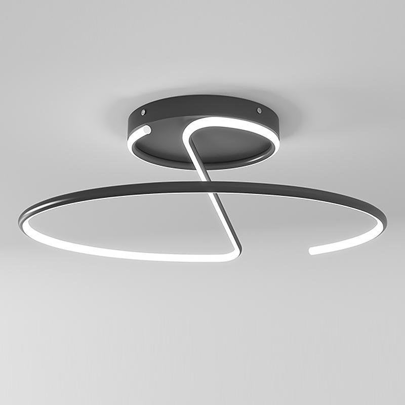 16" Modern LED Semi Flush Mount Ceiling Light - Aluminum & Acrylic