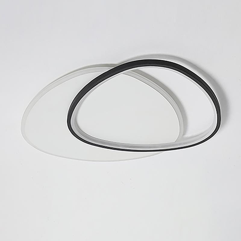 Modern Circle Flush Mount Light with Iron Frame & Acrylic Shade