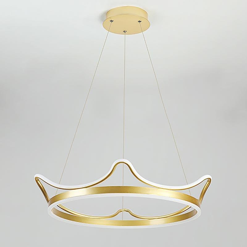 Modern Crown Chandelier Dimmable LED Ceiling Light with Remote